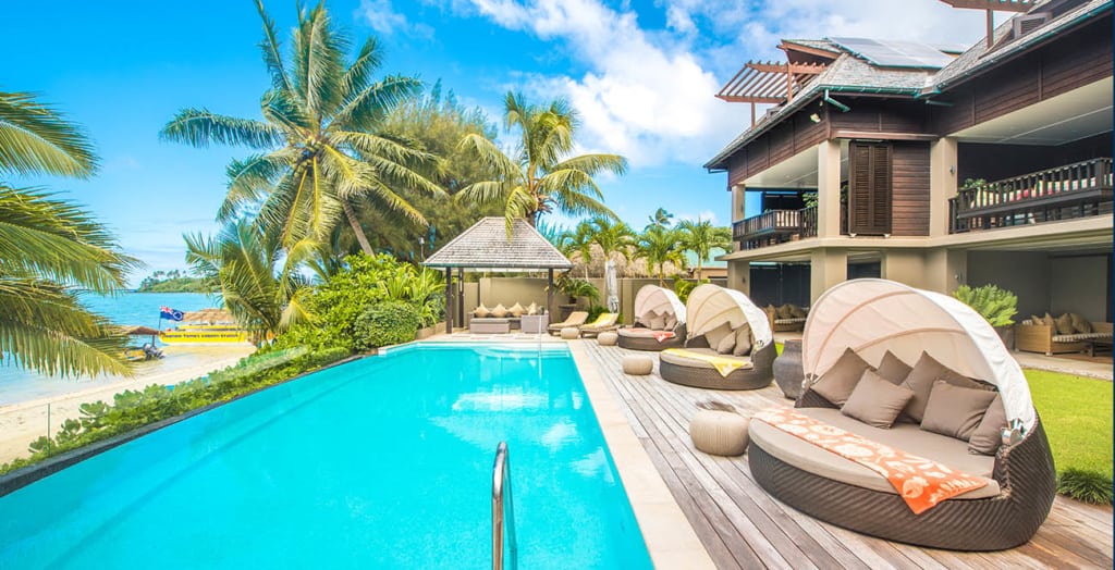 Te Vakaroa Villas Top Muri Beach Accommodation Beach Front Villa Muri